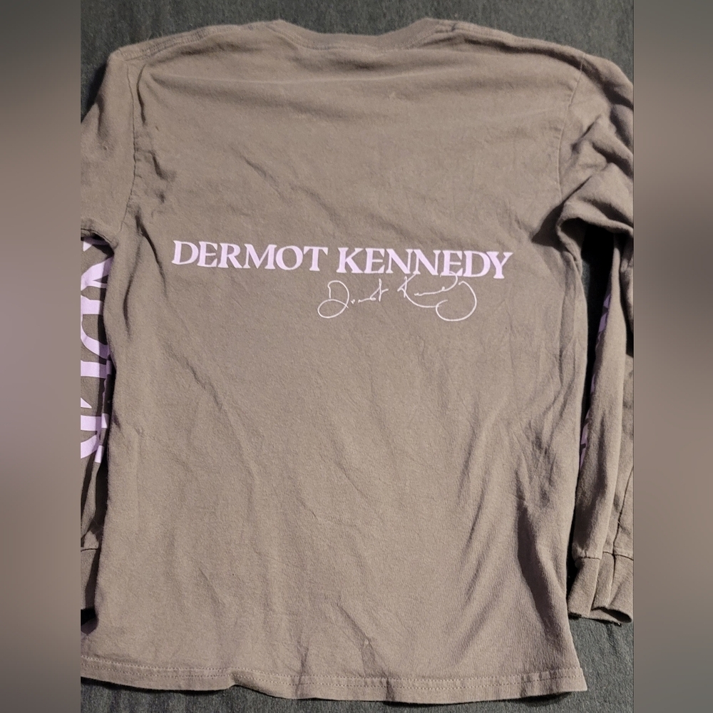 Dermot Kennedy Long Sleeve T Shirt Sonder Size M Grey With Purple Lettering
